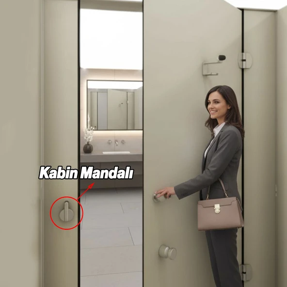 Banyo Wc Tuvalet Kabin Mandalı Dayanıklı Kilit Metal Kapı Kilidi Soyunma Odası Kullanımı - Resim 2