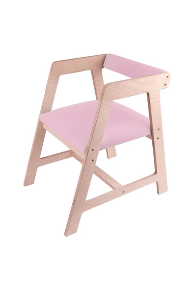 Ahşap Çocuk Oyun, Aktivite, Çalışma Masası Sandalyesi Pembe - Resim 4