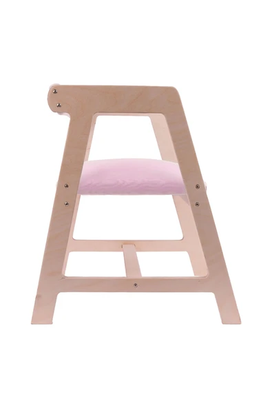 Ahşap Çocuk Oyun, Aktivite, Çalışma Masası Sandalyesi Pembe - Resim 6