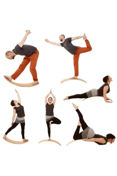 Renkli Tahtalar Denge Tahtası Balance Board Doğal Ahşap Oyuncak - Resim 2