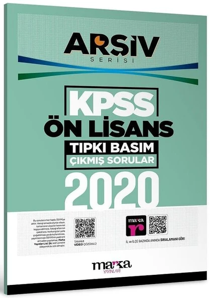 Marka KPSS Ön Lisans 2020 Sınavı Çıkmış Sorular Tıpkı Basım Çözümlü ARŞİV Serisi Marka Yayınları ürün görseli 1