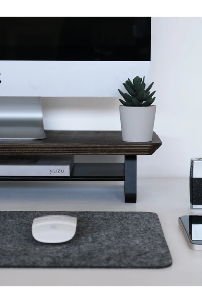 Fagus Wood Küçük Monitör Standı (Ceviz) - Resim 6