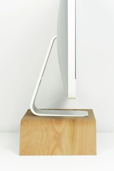 Fagus Wood Dayanıklı Ağaç Monitör Ayağı Ve Yükseltici Bilgisayar Standı - Resim 6