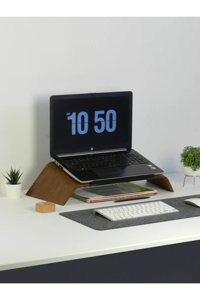 Fagus Wood Doğal Ağaç Laptop Masa Standı Ve Yükseltici Notebook Tutucu - Resim 4