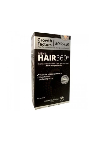 KRCDerma Hair 360 Men's Booster Growth Factors Hair Spray 50ml ürün görseli 1