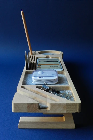 Fagus Wood Masaüstü Düzenleyici Kalemlik Organizer Ahşap - Resim 7