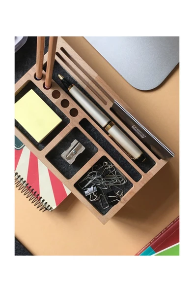 Fagus Wood Mini Sharpy Masa Düzenleyici (füme) - Resim 7