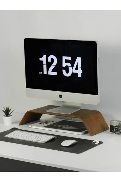 Fagus Wood Doğal Ahşap Bilgisayar Monitörü Yükseltici Stant Ve Ekran Yükseltici - Resim 6