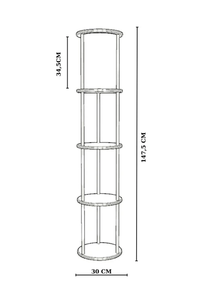 Fagus Wood Lona Raflı Lambader, 3 Katlı Ahşap Zemin Aydınlatması, Keten Abajurlu Masif Modern Dekoratif Lamba - Resim 4