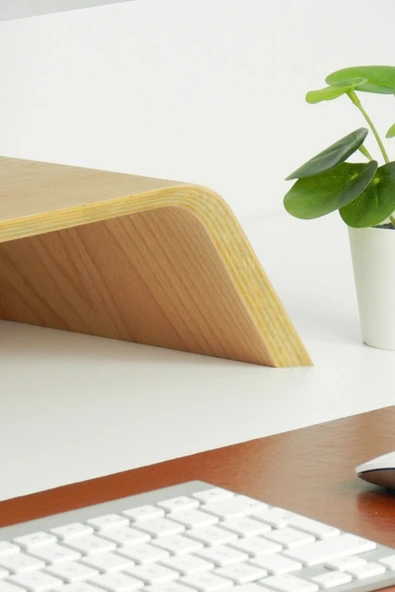 Fagus Wood Dayanıklı Ağaç Monitör Ayağı Ve Yükseltici Bilgisayar Standı - Resim 2