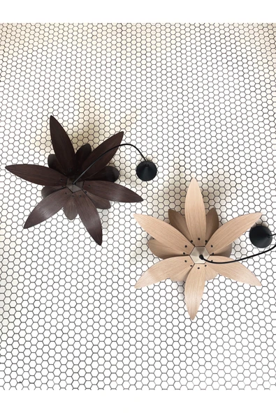 Fagus Wood Lotus Avize – Ahşap Modern ve Minimal Tasarım Avize, İskandinav Salon ve Oturma Odası Aydınlatması - Resim 8