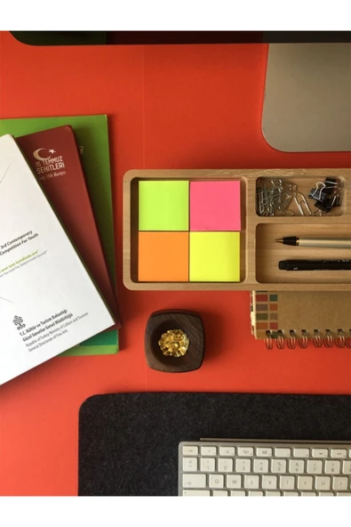 Fagus Wood Masaüstü Düzenleyici Kalemlik Organizer Ahşap Telefon Standı Tutucu - Resim 2