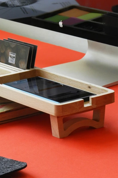 Fagus Wood Ofis Hediyesi Kartvizitlik–kalemlik-telefon Vb. Ofis Malzemelerini Koyabileceğiniz Alanlara Sahiptir - Resim 5