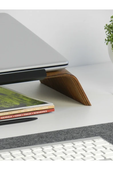 Fagus Wood Doğal Ağaç Laptop Masa Standı Ve Yükseltici Notebook Tutucu - Resim 5