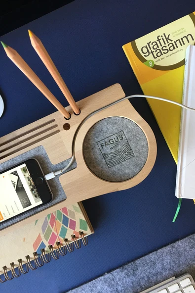 Fagus Wood Masaüstü Düzenleyici Kalemlik Organizer Ahşap - Resim 4