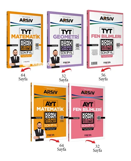 Marka 2025 YKS TYT AYT Sayısal Çıkmış Sorular Son 7 Yıl Konu Konu Tıpkı Basım Arşiv Serisi Çözümlü 5 li Set Yeltuğ Mat - Yasin Kara Marka Yayınları ürün görseli 1