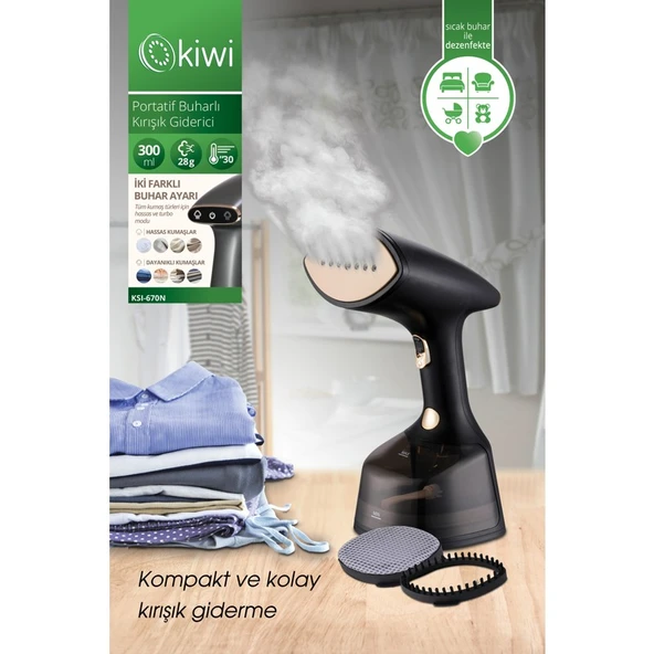 Kiwi Ksı-670N 1800W Portatif Buharlı Kırışıklık Giderici - Paslanmaz Çelik Buhar Çıkışı ürün görseli 1
