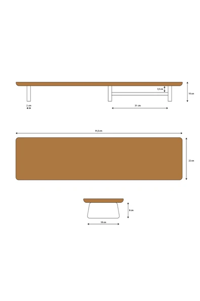 Fagus Wood Bilgisayar Yükseltici, Monitör Standı, Ahşap Ekran Yükseltici (CEVİZ) - Resim 8