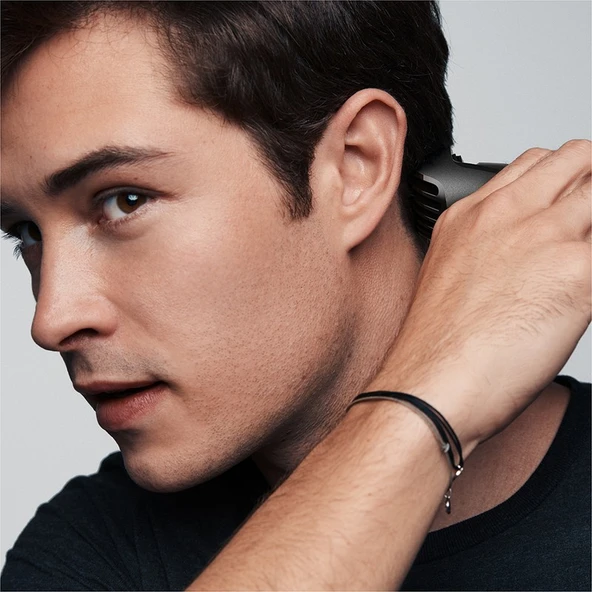 Braun MGK 3221 Şarjlı Erkek Bakım Kiti 6 Ek Ataşman, Kuru Kullanım Kablosuz Şekillendirici - Siyah/Yeşil - Resim 3