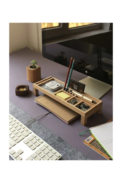 Fagus Wood Mini Sharpy Masa Düzenleyici (Gri) ürün görseli 1