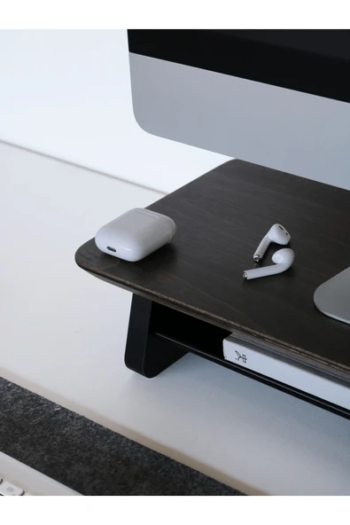 Fagus Wood Küçük Monitör Standı (Ceviz) - Resim 7