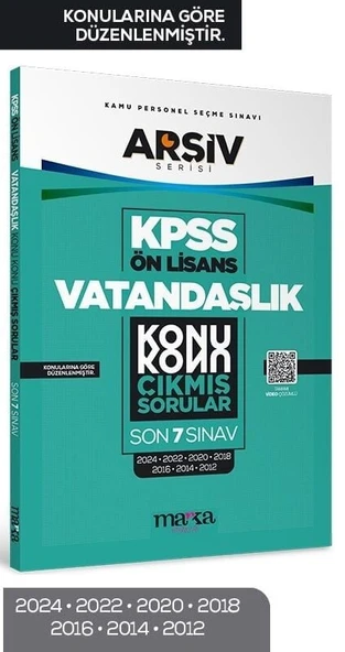 Marka 2026 KPSS Ön Lisans Vatandaşlık Çıkmış Sorular Son 7 Yıl Konularına Göre Çözümlü ARŞİV Serisi Marka Yayınları ürün görseli 1
