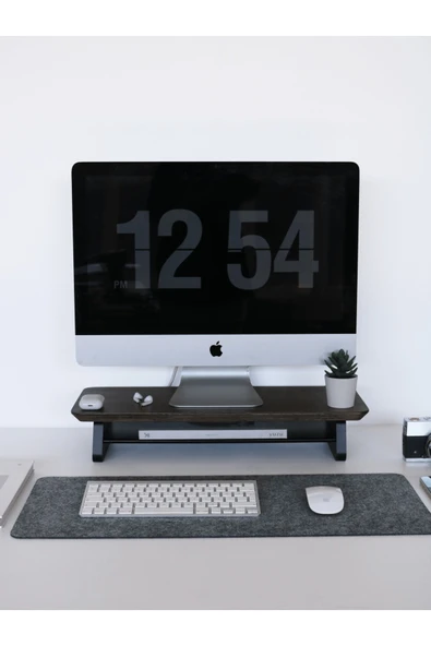 Fagus Wood Küçük Monitör Standı (Ceviz) - Resim 3