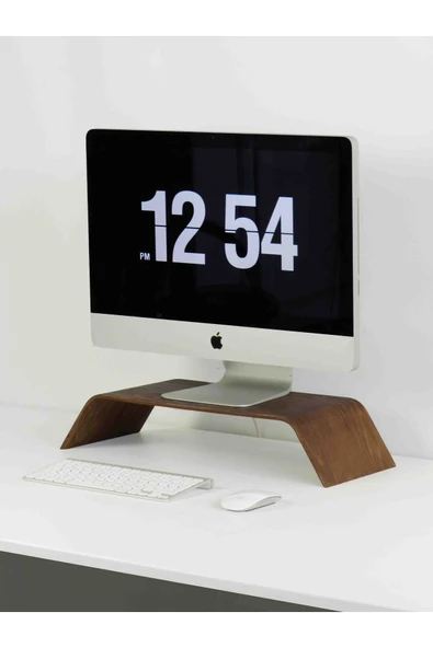 Fagus Wood Dayanıklı Ağaç Monitör Ayağı Ve Yükseltici Bilgisayar Standı (CEVİZ) ürün görseli 1