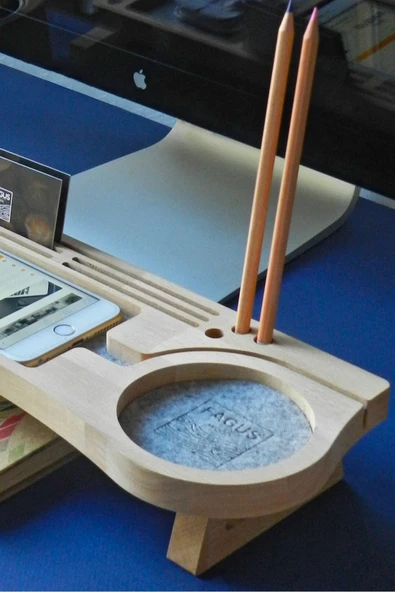 Fagus Wood Masaüstü Düzenleyici Kalemlik Organizer Ahşap - Resim 5