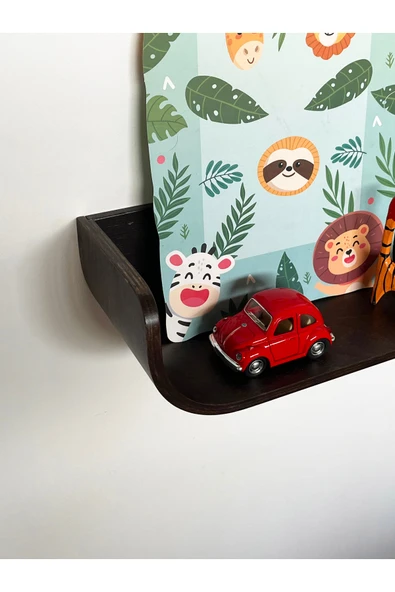 Fagus Wood Dekoratif Ahşap Tasarım Duvar Rafı - Resim 3