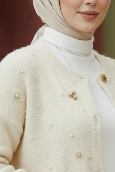 Taş Detaylı Hırka - Resim 12