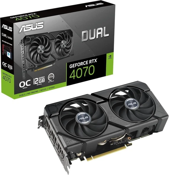Asus RTX 4070 Dual Evo OC Edition DUAL-RTX4070-O12G-EVO 192 Bit GDDR6X 12 GB Ekran Kartı Teşhir ürün görseli 1