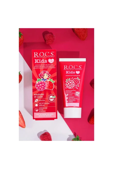 Rocs Kids 4-7 Yaş Ahududu&Çilek Diş Macunu 35 ml ürün görseli 1