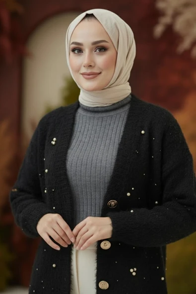 Taş Detaylı Hırka - Resim 2