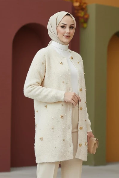 Taş Detaylı Hırka - Resim 9