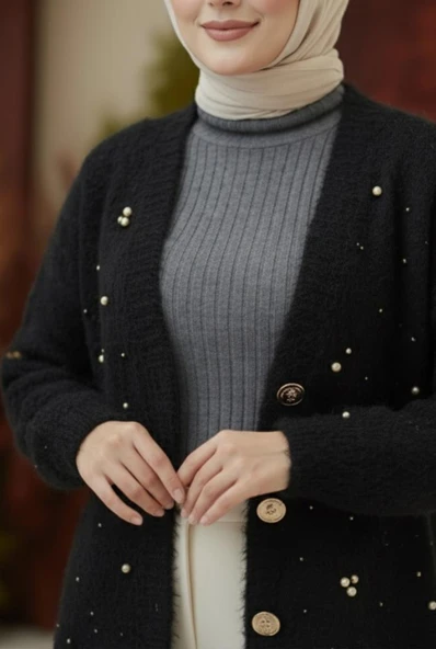 Taş Detaylı Hırka - Resim 4