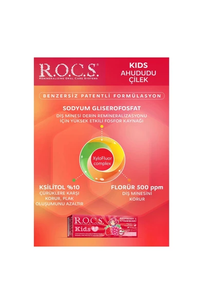 Rocs Kids 4-7 Yaş Ahududu&Çilek Diş Macunu 35 ml - Resim 3