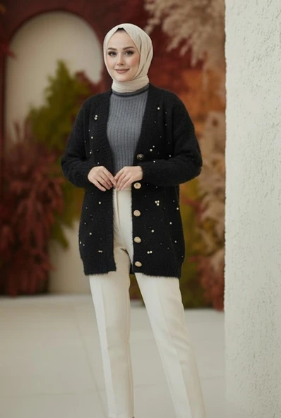 Taş Detaylı Hırka - Resim 7