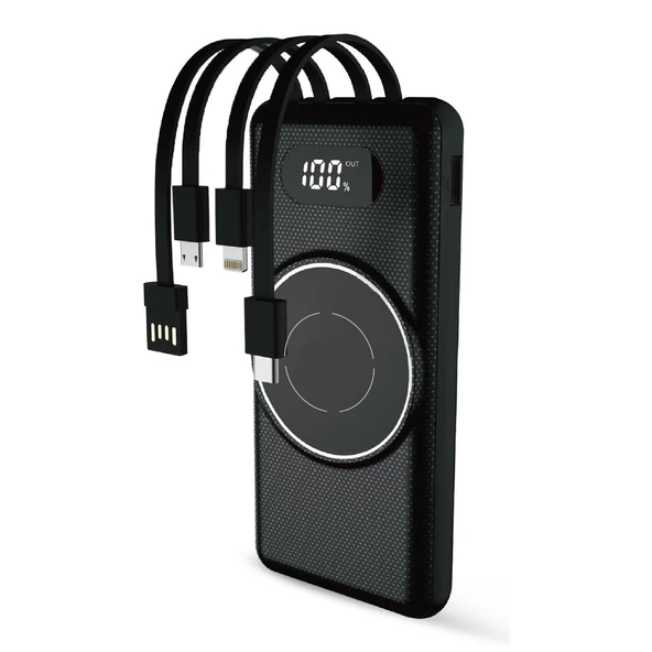 10.000 mAh Taşınabilir Hızlı Şarj Aleti/Wireless Powerbank W01 - Resim 2