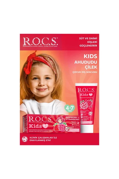 Rocs Kids 4-7 Yaş Ahududu&Çilek Diş Macunu 35 ml - Resim 2