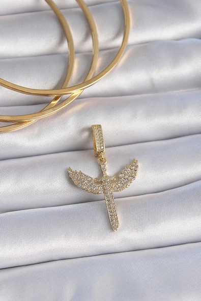 Pirinç Gold Renk Zirkon Taşlı Mikail Model Ajda Charm - TJ-BC1003 ürün görseli 1