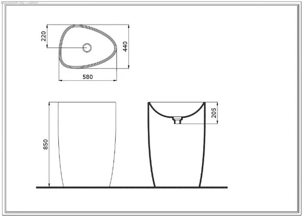 Bocchi 1075-005-0125 Etna Monoblok Lavabo Parlak Siyah - Resim 2