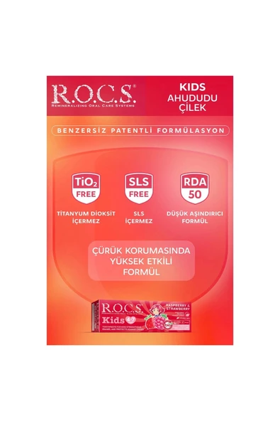 Rocs Kids 4-7 Yaş Ahududu&Çilek Diş Macunu 35 ml - Resim 5