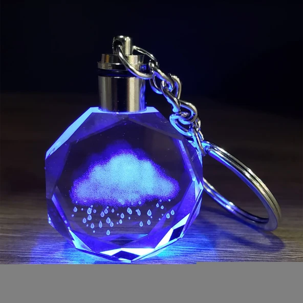 Yağmur Bulutu Tasarımlı Renk Değiştiren Anahtarlık ürün görseli 1