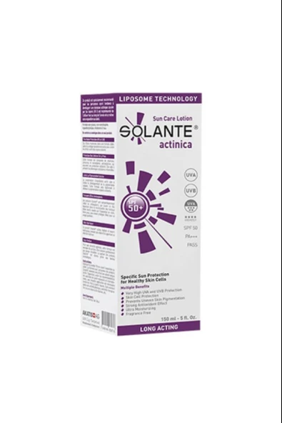 Solante Actinica Sun Care Losyon SPF50 150 ml ürün görseli 1