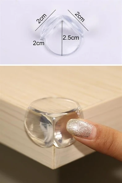 ® Bebek Çocuk Yumuşak ve Esnek Dairesel Şeffaf Yapışkanlı Güvenlik Köşe Koruyucu (4 Adet) - Resim 9