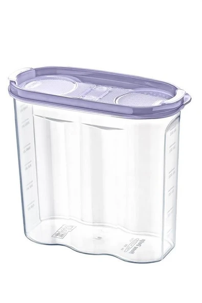 2 Kapaklı Ölçekli Erzak Kuru Gıda Saklama Kutusu Kabı - 1,7 Litre - SA935 - Resim 5