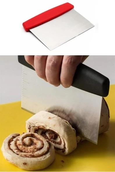 AMS NET®  Çelik Hamur Kesici Kazıyıcı Pasta Kek Dekorasyon Spatula Aleti - Resim 10