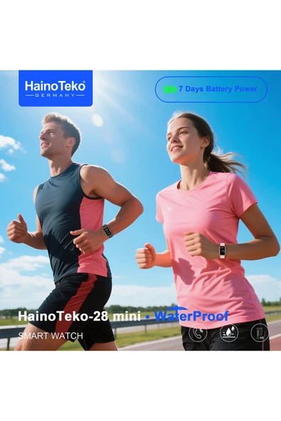 HainoTeko-28 Gold Amoled Akıllı Saat Bluetooth Arama 3 Kordon Set - Resim 2