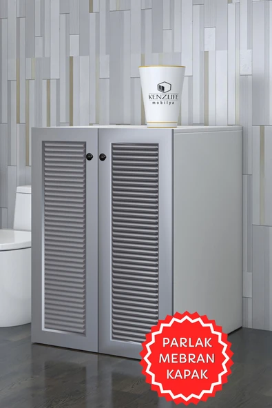 Kenzlife membran çamaşır makinesi dolabı kapaklı tatyana gribyz 90*70*60 mebran kapak MDF gövde banyo ofis kapaklı arkalıksız ürün görseli 1